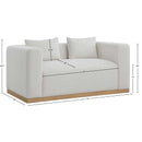 Meridian Alfie Cream Linen Textured Fabic Loveseat IMAGE 8