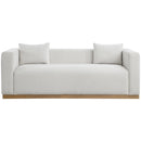 Meridian Alfie Cream Linen Textured Fabic Sofa IMAGE 4
