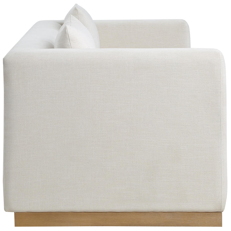 Meridian Alfie Cream Linen Textured Fabic Sofa IMAGE 5