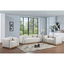 Meridian Alfie Cream Linen Textured Fabic Sofa IMAGE 7