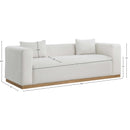 Meridian Alfie Cream Linen Textured Fabic Sofa IMAGE 8