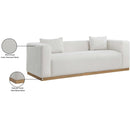 Meridian Alfie Cream Linen Textured Fabic Sofa IMAGE 9
