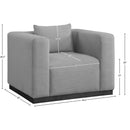 Meridian Alfie Grey Linen Textured Fabic Chair IMAGE 8