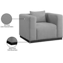 Meridian Alfie Grey Linen Textured Fabic Chair IMAGE 9