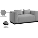 Meridian Alfie Grey Linen Textured Fabic Loveseat IMAGE 9