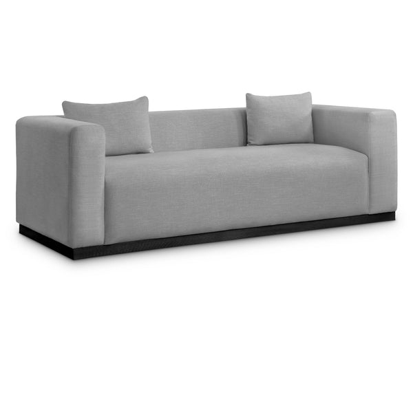 Meridian Alfie Grey Linen Textured Fabic Sofa IMAGE 1