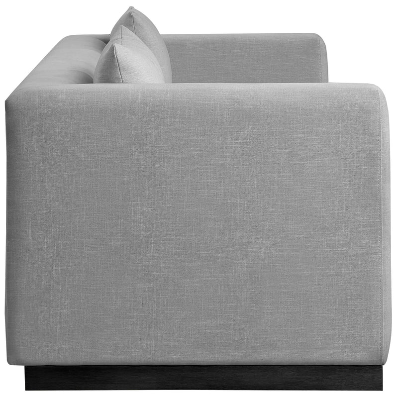 Meridian Alfie Grey Linen Textured Fabic Sofa IMAGE 5