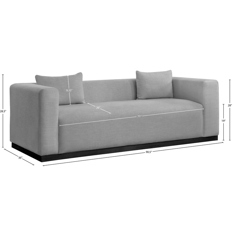 Meridian Alfie Grey Linen Textured Fabic Sofa IMAGE 8