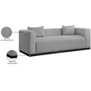 Meridian Alfie Grey Linen Textured Fabic Sofa IMAGE 9