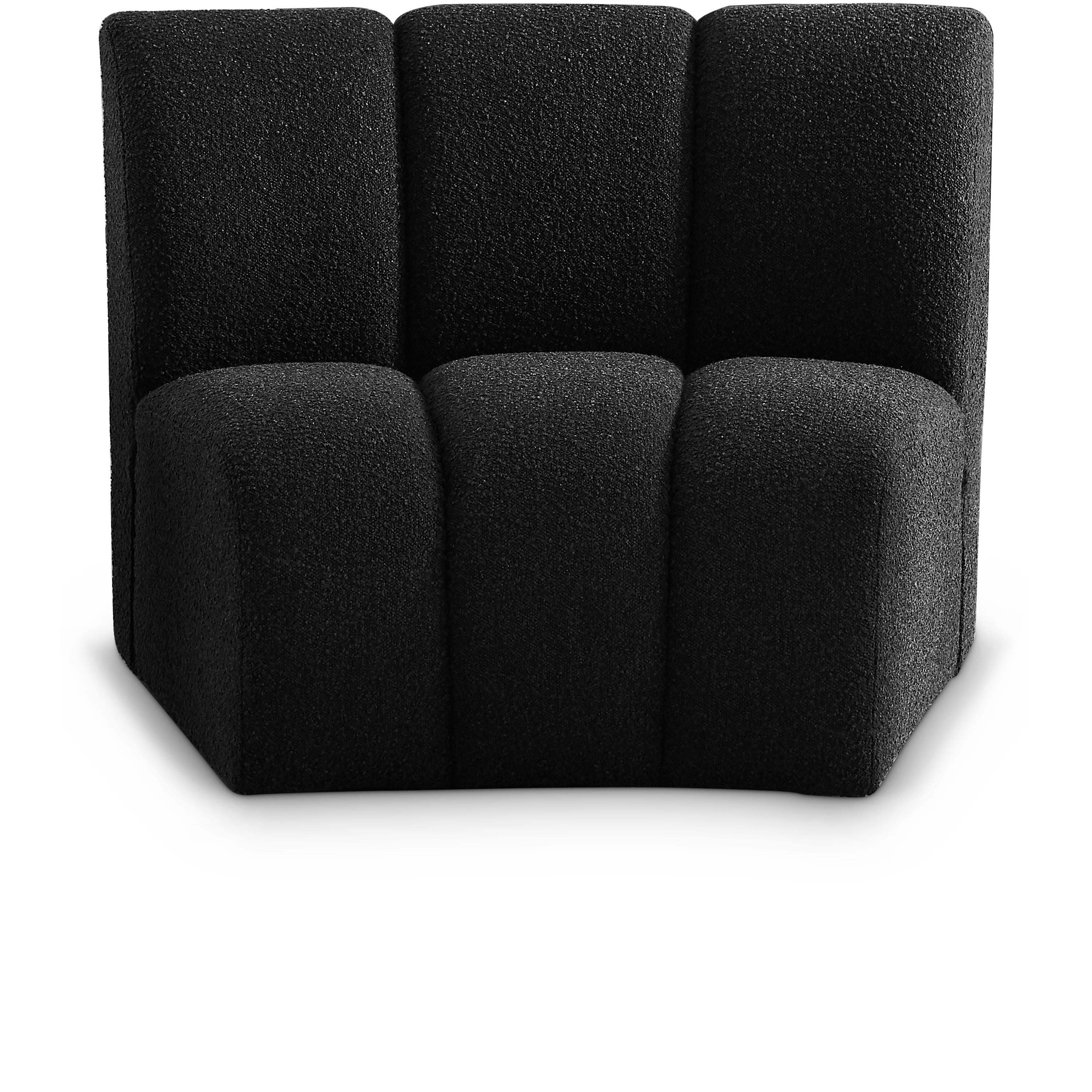Meridian Infinity Black Boucle Fabric Upholstered Modular Chair