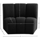 Meridian Infinity Black Boucle Fabric Modular Chair IMAGE 7