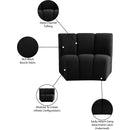 Meridian Infinity Black Boucle Fabric Modular Chair IMAGE 8