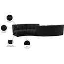 Meridian Infinity Black Boucle Fabric 4 pc Modular Sectional IMAGE 14