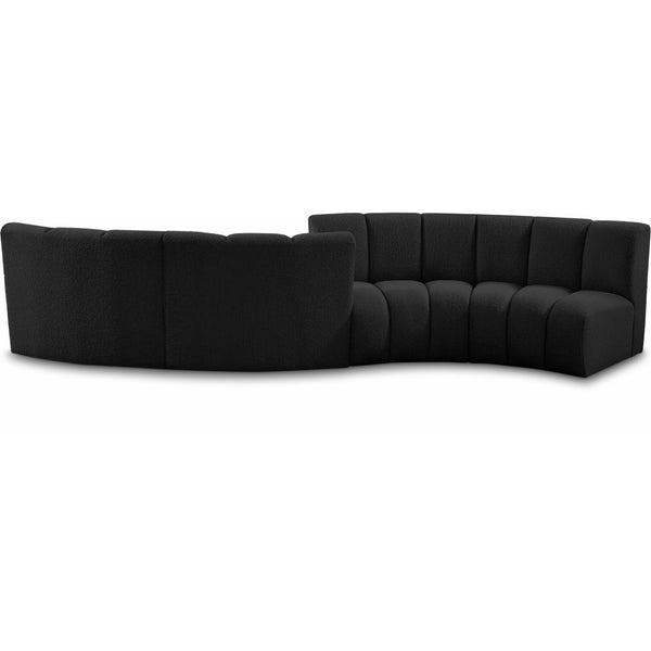 Meridian Infinity Black Boucle Fabric 4 pc Modular Sectional IMAGE 1