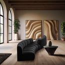 Meridian Infinity Black Boucle Fabric 4 pc Modular Sectional IMAGE 2