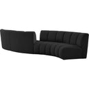 Meridian Infinity Black Boucle Fabric 4 pc Modular Sectional IMAGE 3