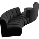 Meridian Infinity Black Boucle Fabric 4 pc Modular Sectional IMAGE 6
