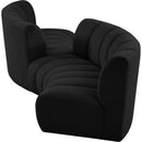 Meridian Infinity Black Boucle Fabric 4 pc Modular Sectional IMAGE 7
