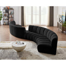 Meridian Infinity Black Boucle Fabric 6 pc Modular Sectional IMAGE 2