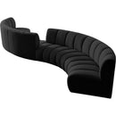 Meridian Infinity Black Boucle Fabric 6 pc Modular Sectional IMAGE 3