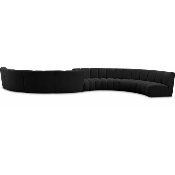 Meridian Infinity Black Boucle Fabric 8 pc Modular Sectional IMAGE 1