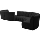 Meridian Infinity Black Boucle Fabric 8 pc Modular Sectional IMAGE 3
