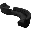 Meridian Infinity Black Boucle Fabric 8 pc Modular Sectional IMAGE 6