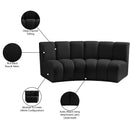 Meridian Infinity Black Boucle Fabric 2 pc Modular Sectional IMAGE 12