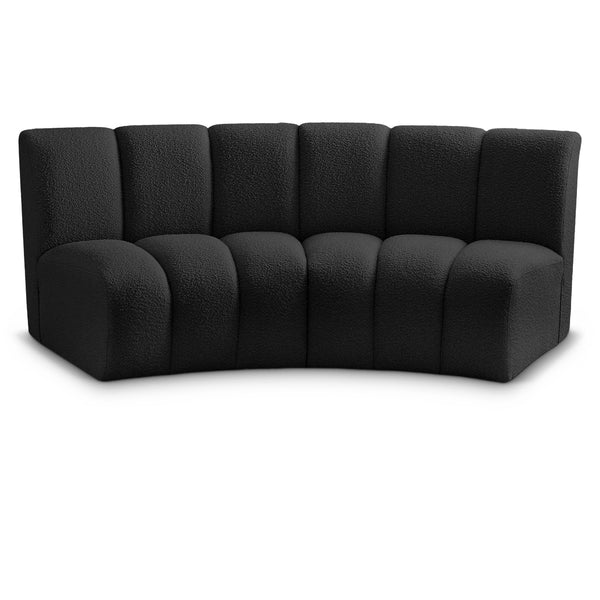 Meridian Infinity Black Boucle Fabric 2 pc Modular Sectional IMAGE 1