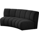 Meridian Infinity Black Boucle Fabric 2 pc Modular Sectional IMAGE 3