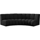 Meridian Infinity Black Boucle Fabric 3 pc Modular Sectional IMAGE 11