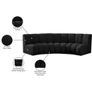 Meridian Infinity Black Boucle Fabric 3 pc Modular Sectional IMAGE 12