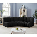 Meridian Infinity Black Boucle Fabric 3 pc Modular Sectional IMAGE 2