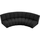 Meridian Infinity Black Boucle Fabric 3 pc Modular Sectional IMAGE 5