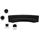 Meridian Infinity Black Boucle Fabric 4 pc Modular Sectional IMAGE 12