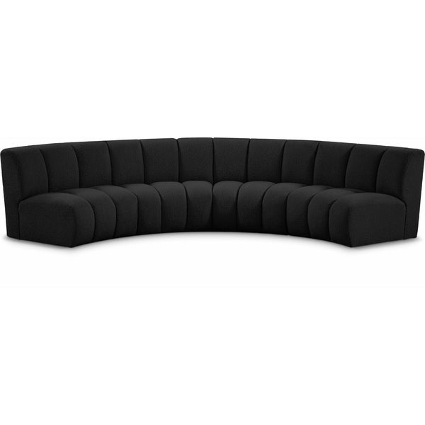 Meridian Infinity Black Boucle Fabric 4 pc Modular Sectional IMAGE 1