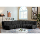 Meridian Infinity Black Boucle Fabric 4 pc Modular Sectional IMAGE 2