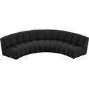 Meridian Infinity Black Boucle Fabric 4 pc Modular Sectional IMAGE 6