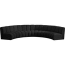 Meridian Infinity Black Boucle Fabric 5 pc Modular Sectional IMAGE 11