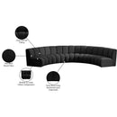 Meridian Infinity Black Boucle Fabric 5 pc Modular Sectional IMAGE 12