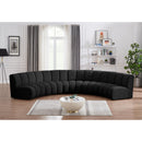 Meridian Infinity Black Boucle Fabric 5 pc Modular Sectional IMAGE 2