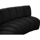 Meridian Infinity Black Boucle Fabric 5 pc Modular Sectional IMAGE 9