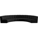 Meridian Infinity Black Boucle Fabric 6 pc Modular Sectional IMAGE 11