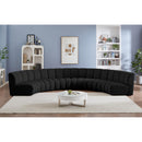 Meridian Infinity Black Boucle Fabric 6 pc Modular Sectional IMAGE 2