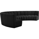 Meridian Infinity Black Boucle Fabric 6 pc Modular Sectional IMAGE 3