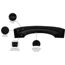 Meridian Infinity Black Boucle Fabric 7 pc Modular Sectional IMAGE 12