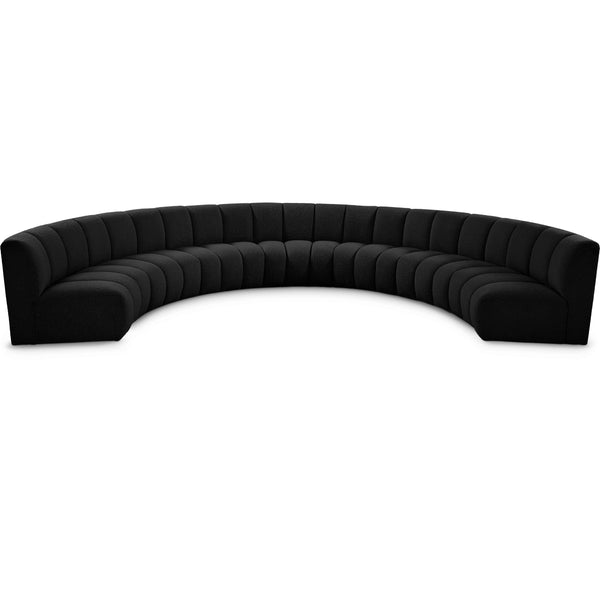 Meridian Infinity Black Boucle Fabric 7 pc Modular Sectional IMAGE 1