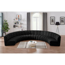 Meridian Infinity Black Boucle Fabric 7 pc Modular Sectional IMAGE 2