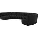 Meridian Infinity Black Boucle Fabric 7 pc Modular Sectional IMAGE 3