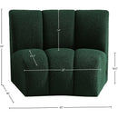 Meridian Infinity Green Boucle Fabric Modular Chair IMAGE 7